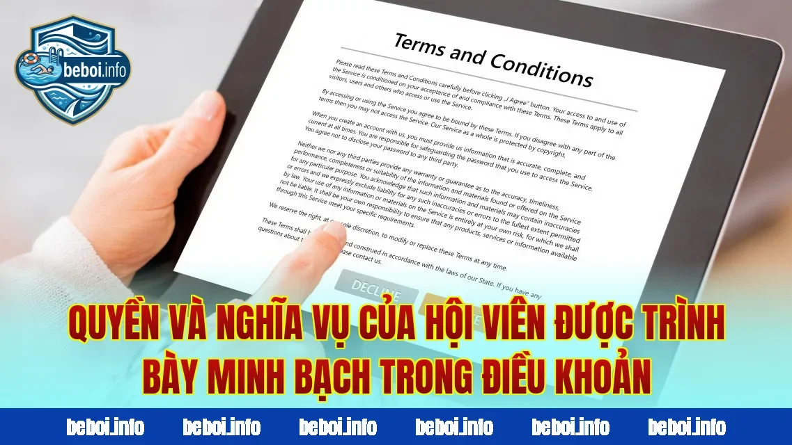 Quyền và nghĩa vụ của hội viên được trình bày minh bạch trong điều khoản